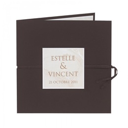 Faire-part marron avec sable