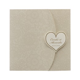 Faire-part cœurs en fleurs 