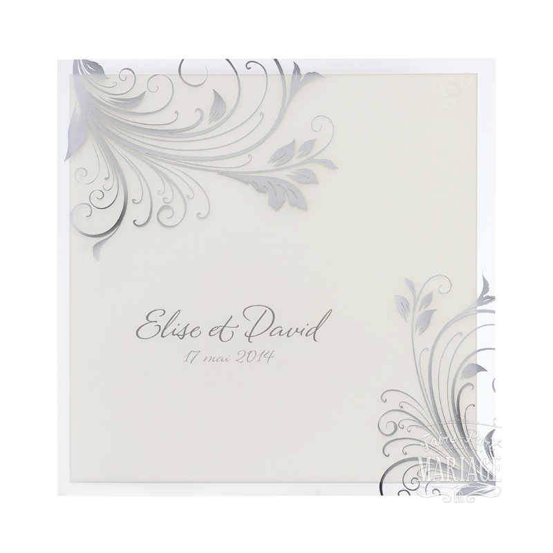 Faire-part blanc et argent 