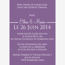 mariage americain mauve