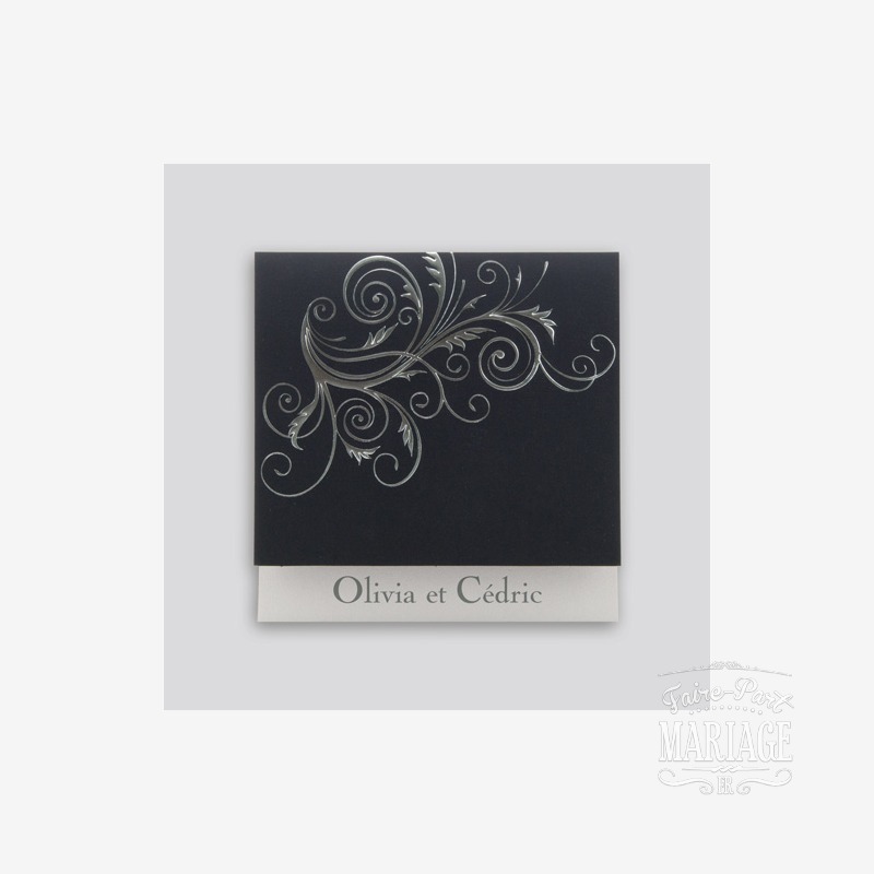  noir arabesques argentés