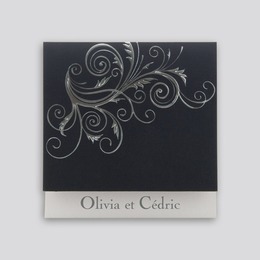  noir arabesques argentés