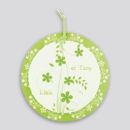 mariage rond fleurs vertes