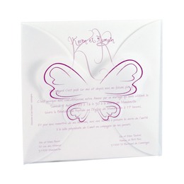 mariage papillon rose