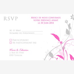 décalé arabesques florales roses et grises